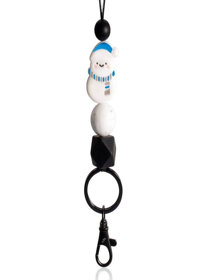 Lantintop Lanyards for Id Badges Silicone Bat Santa Claus Lanyards Key Chain Holder for Women(Snowman) - Image 1
