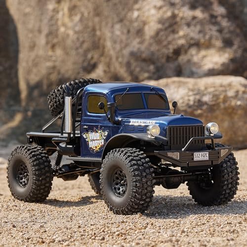 EAZYRC FMS Rochobby 110 Atlas Ready Set RC Crawler RC Truck 4X4 with Lighting 24GHz RadioBall Bearing MetalGear Full4 Link SuspensionRapid Separation Car Body for Adult Blue - Image 5