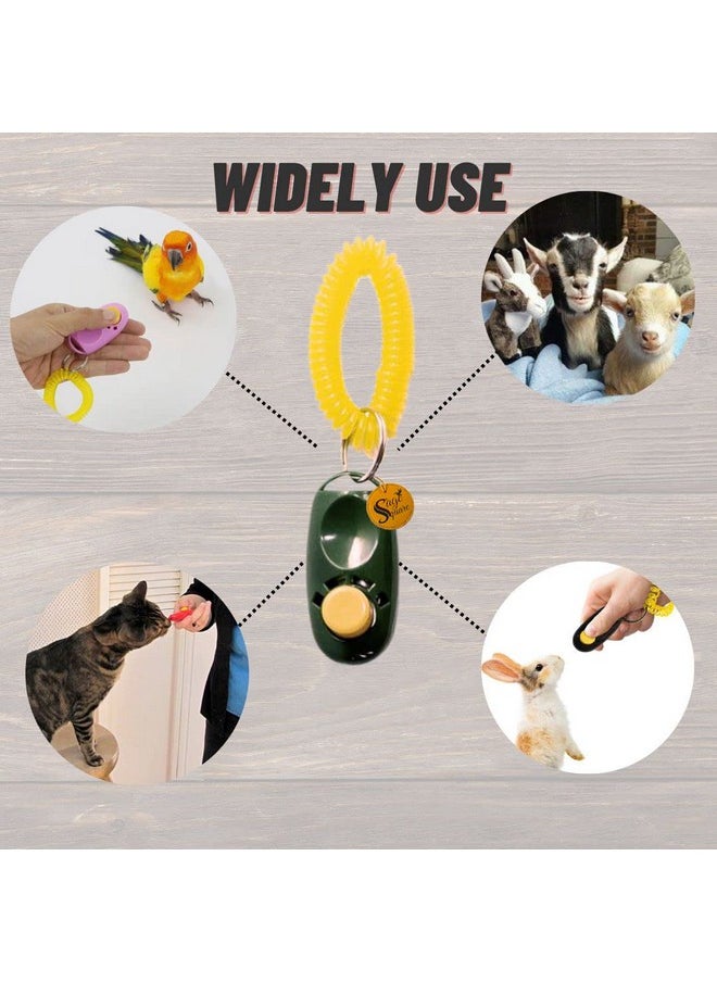 Sage Square Pet Training Clicker With Wrist Strap And Strap Hook For Dog/Cat/Kitten/Puppy/Bird (Random Color)  - Image 5