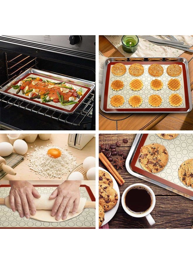 Wildone Baking Sheet with Silicone Mat Set, Stainless Steel Cookie Pan with Baking Mat, Size 16 x 12 x 1 Inch, Set of 4-2 Sheets + 2 Mats - Image 5