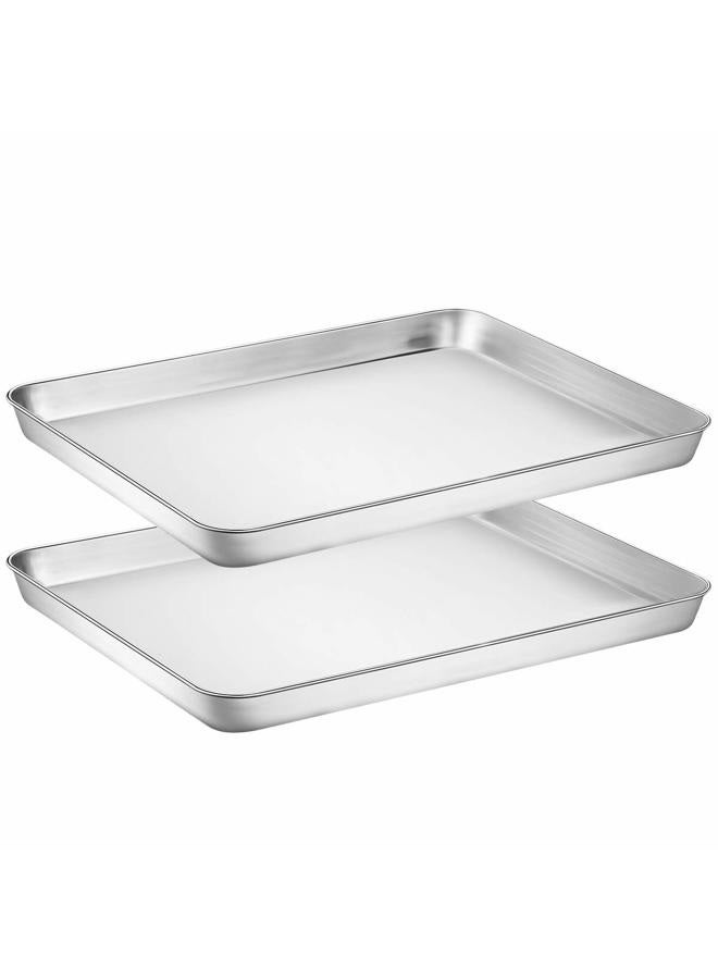 Wildone Baking Sheet with Silicone Mat Set, Stainless Steel Cookie Pan with Baking Mat, Size 16 x 12 x 1 Inch, Set of 4-2 Sheets + 2 Mats - Image 2