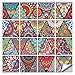Jacklove 16 Pcs (6x6 in) Mandala Style Decorative Tile Stickers, Peel and Stick Self Adhesive Removable Tiles - Image 2