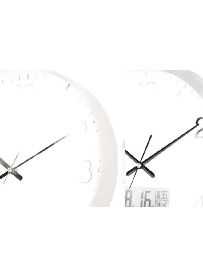 Compas Wall Clock, Living Room Clock, Perpetual Calendar, Simple Quartz Wall Clock, C3242Y, Pure White, 28Cm - Image 1