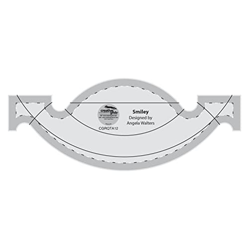 Creative Grids Machine Quilting Tool Smiley – CGRQTA12 – Made in USA Non-Slip Grip Acrylic Quilting & Sewing Template Ruler for Free-Motion quilt Patchwork Design on Domestic Sewing & Longarm Machines - Image 1
