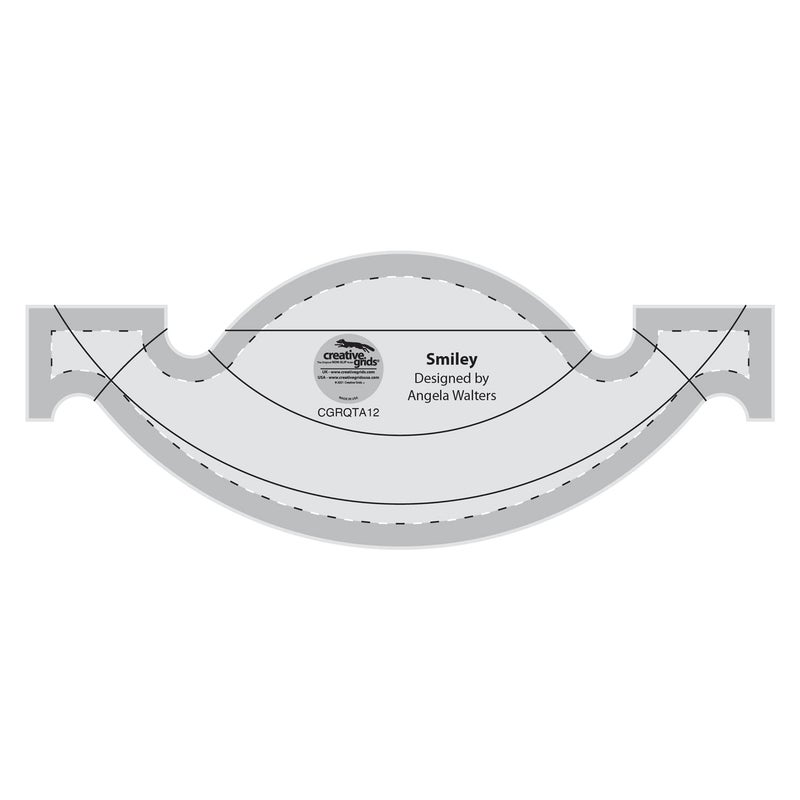 Creative Grids Machine Quilting Tool Smiley – CGRQTA12 – Made in USA Non-Slip Grip Acrylic Quilting & Sewing Template Ruler for Free-Motion quilt Patchwork Design on Domestic Sewing & Longarm Machines - Image 3