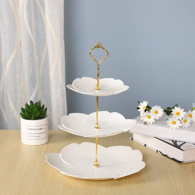 European-Style Afternoon Tea Snack Tray Dessert Table Decoration Cake Plate Three-Layer Cake Frame Creative Multi-Layer Plastic Fruit - Image 5