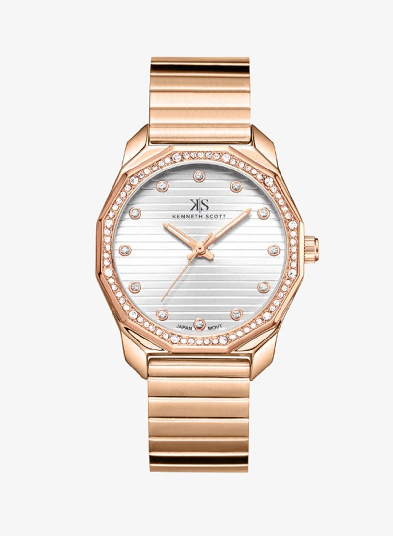 KENNETH SCOTT Women's Stainless Steel Analog Watch K24505-RBKW - 33 mm