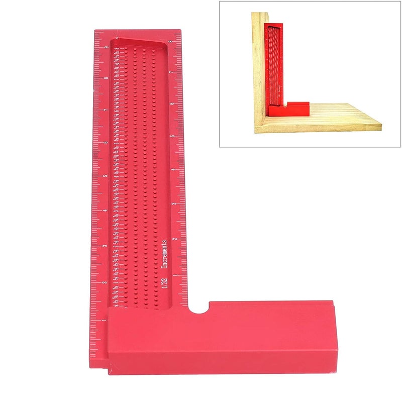 8 Inch Aluminum Alloy Right Angle Ruler Multifunction Woodworking Framing Square - Image 4