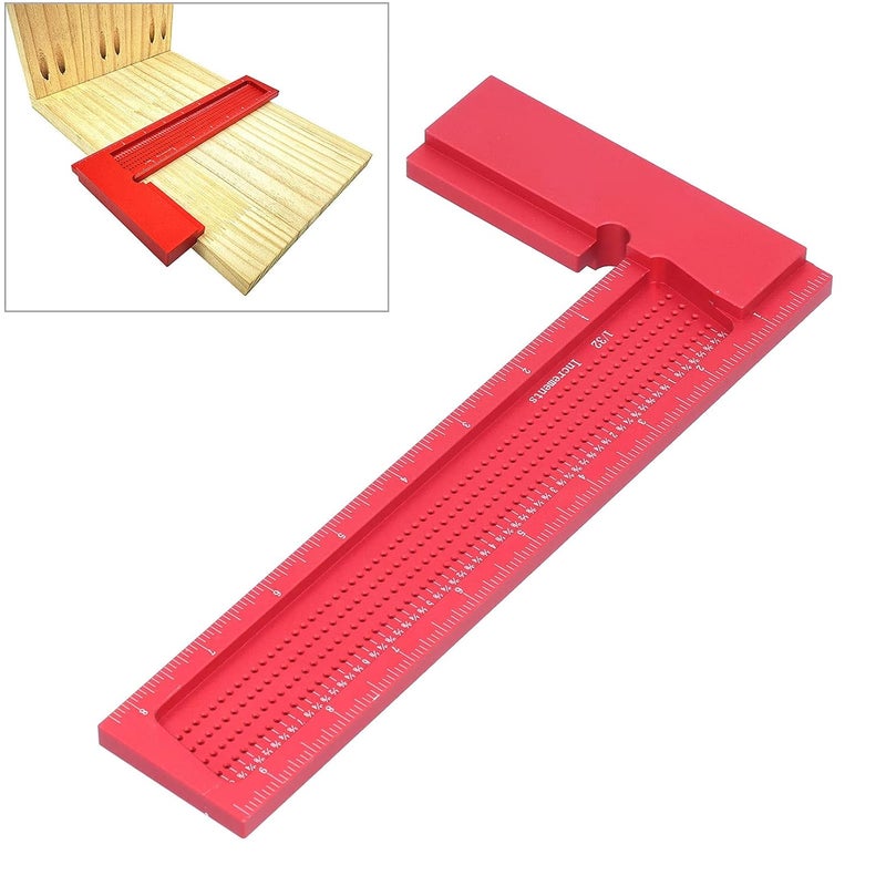 8 Inch Aluminum Alloy Right Angle Ruler Multifunction Woodworking Framing Square - Image 3