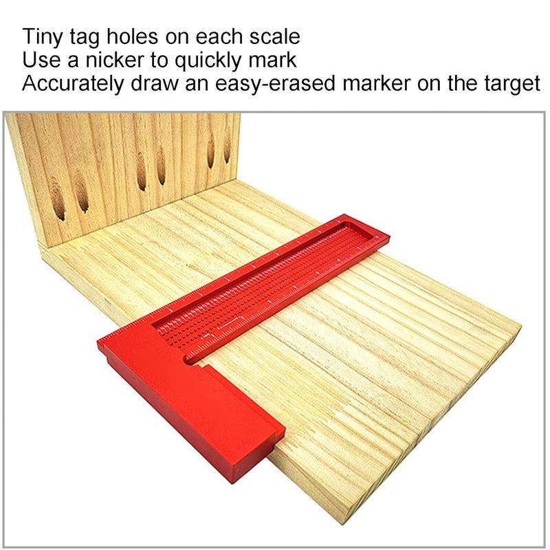 8 Inch Aluminum Alloy Right Angle Ruler Multifunction Woodworking Framing Square - Image 5