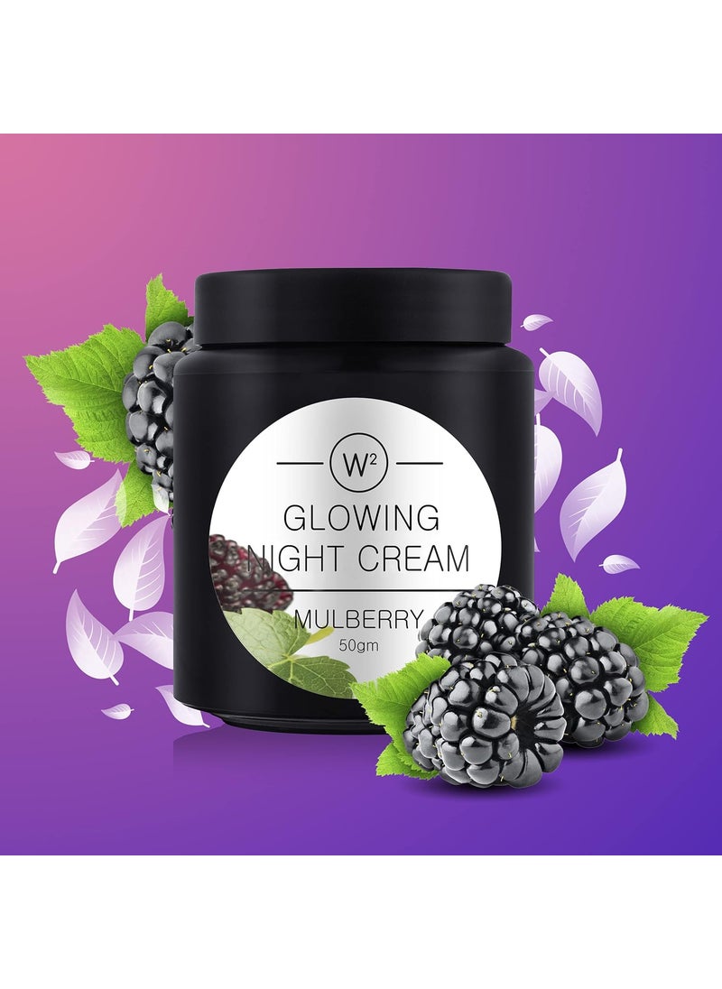 W2 W2 Why wait Mulberry Glowing Night Cream Protects skin from Premature Signs Of Ageing  Evens Out Skin Tone With Natural Mulberry Extract  also Improves Skin Elasticity  Brings out a Radiant Glow  50gm  - Image 5