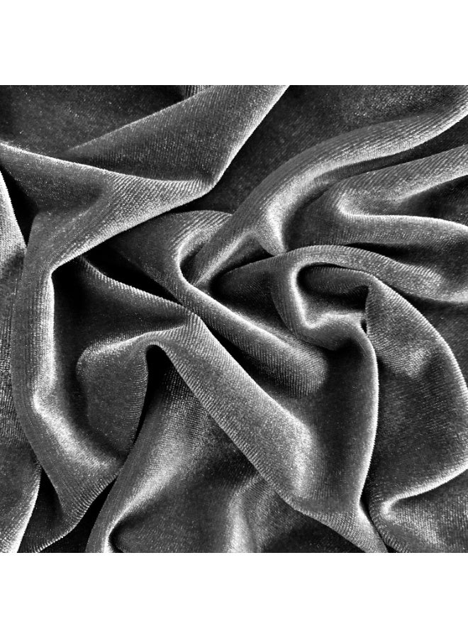 JewelOnPalette Grey Polyester Velvet Fabric 45'' Cut by Yard, for for Bows, Head Wraps, Scrunchies, Clothes, Costumes, Crafts , Cushions - Image 2
