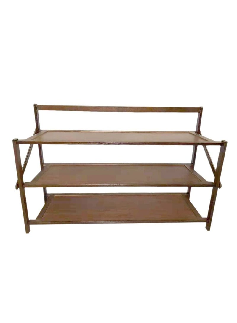 LINGWEI Wooden Shoe Rack Wooden Foldable Shoe Shelf Shoe Cabinet Storage organizer Free Standing Shoe Shelf Folding Dustproof Shoe Cabinet - Image 5