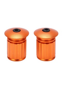 Bike Handlebar Bar End Plugs Expansion Type Bike Handlebar Plug Aluminum Alloy Not Rust Bike Locking Handlebar Block (Orange) Bicycle And Spare Supplies Bicycle Handlebar End Caps