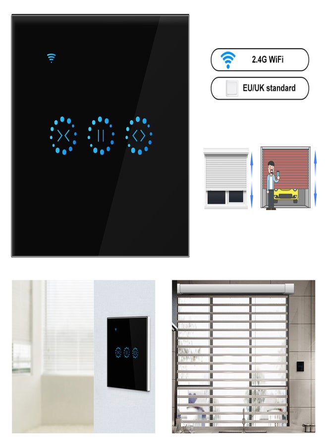 Curtain Switch Smart Wifi Remote Garage Doors Control Touched Switch Curtain Motor Blind Roller Shutter Timing Night Morning Bed Voice Control Electric Switch Phone Compatible with - Image 4