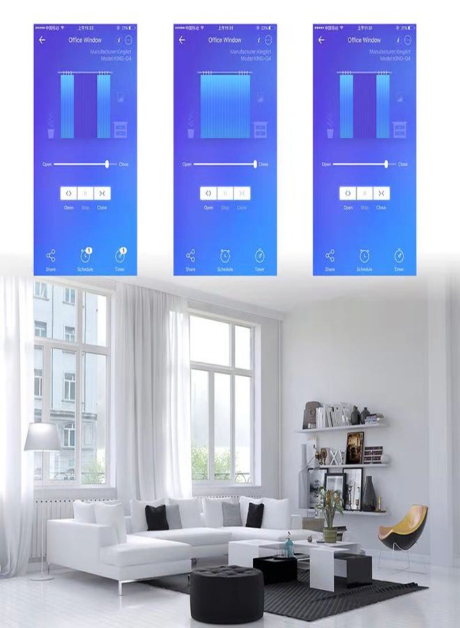 Curtain Switch Smart Wifi Remote Garage Doors Control Touched Switch Curtain Motor Blind Roller Shutter Timing Night Morning Bed Voice Control Electric Switch Phone Compatible with - Image 2