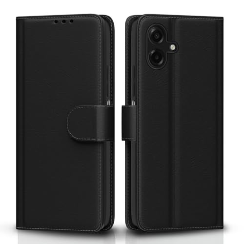 Pikkme Flip Cover for Samsung Galaxy F70e 5G | M07 | M17e / F07 | A07 | A07 5G| Leather Finish | Card Slots | Wallet Stand | Shockproof Protection Flip Case (Black) - Image 1