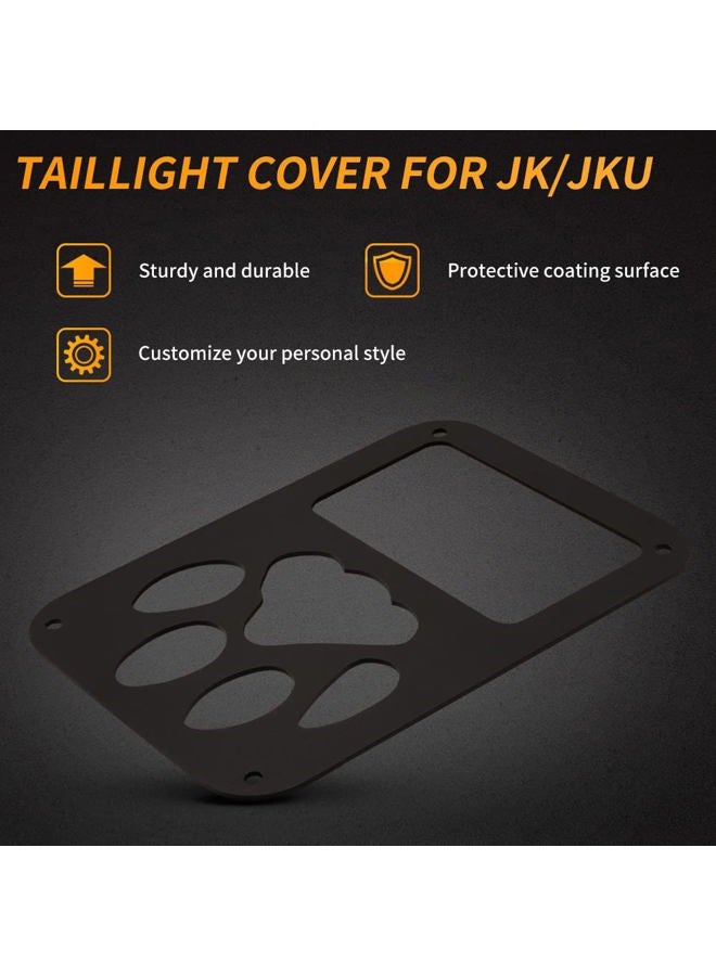 MEALAM Tail Light Cover Compatible with Jeep Wrangler JK/JKU 2007-2018, Aluminum Alloy Taillight Cover Guard with Dog Paw Shape Decorative Protector Exterior Accessories (1 Pair) - Image 2