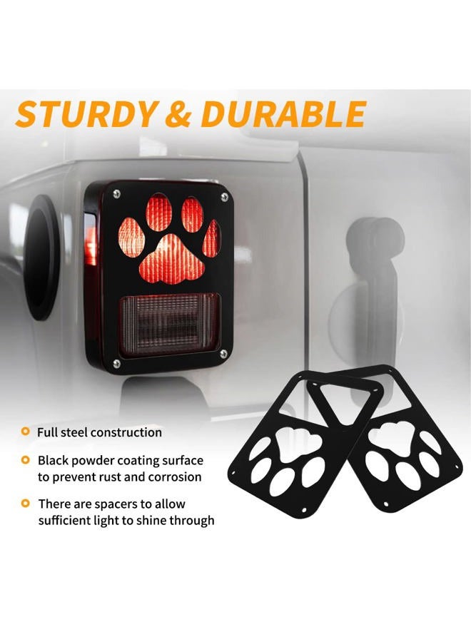 MEALAM Tail Light Cover Compatible with Jeep Wrangler JK/JKU 2007-2018, Aluminum Alloy Taillight Cover Guard with Dog Paw Shape Decorative Protector Exterior Accessories (1 Pair) - Image 3