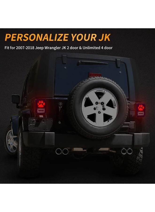 MEALAM Tail Light Cover Compatible with Jeep Wrangler JK/JKU 2007-2018, Aluminum Alloy Taillight Cover Guard with Dog Paw Shape Decorative Protector Exterior Accessories (1 Pair) - Image 5