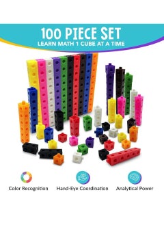 ECVV Math Manipulatives Counting Cubes, Math Linking Cubes Unifix Cubes Number Blocks for Kindergarten Learning Activities for Kids 3-8, 100 Pcs 10 Colors  - Image 4