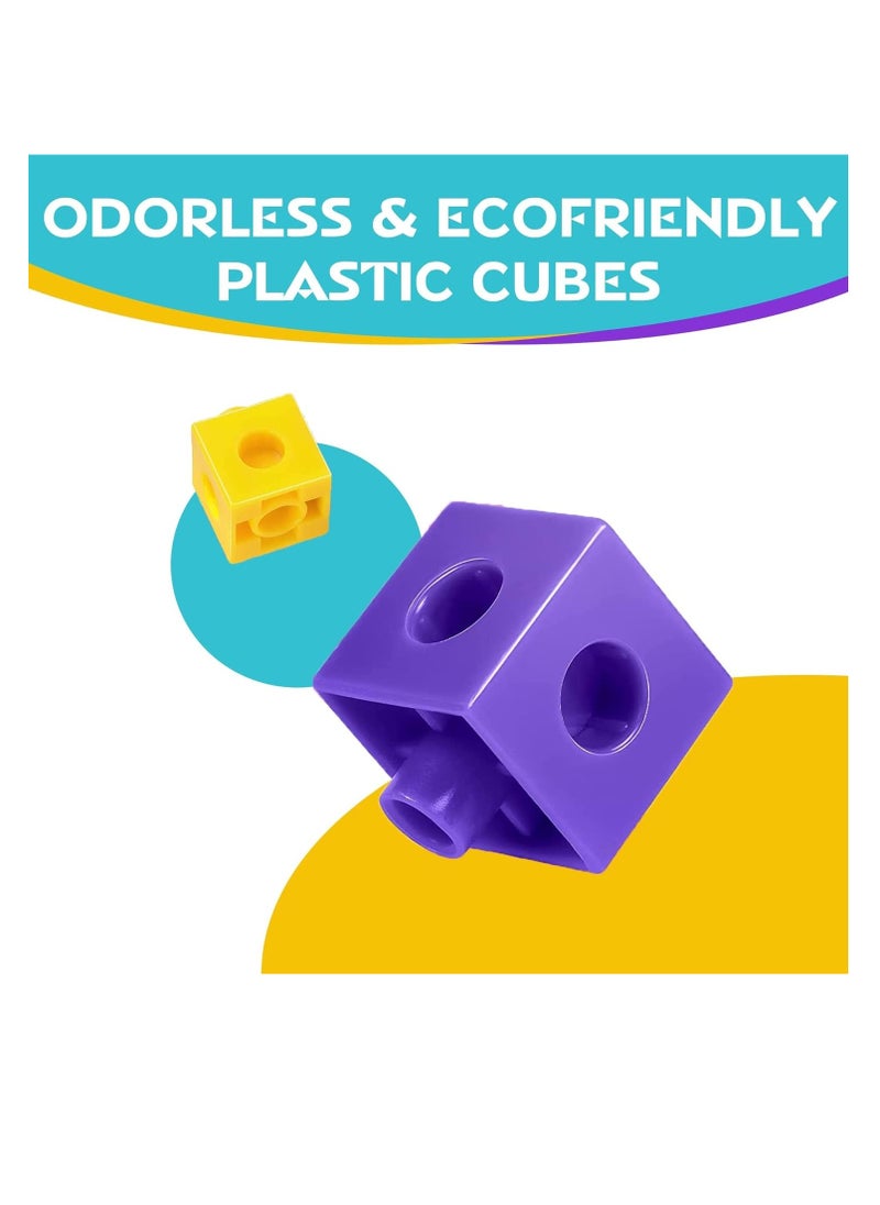 ECVV - Math Manipulatives Counting Cubes, Math Linking Cubes Unifix Cubes Number Blocks for Kindergarten Learning Activities for Kids 3-8, 100 Pcs 10 Colors - Image 1