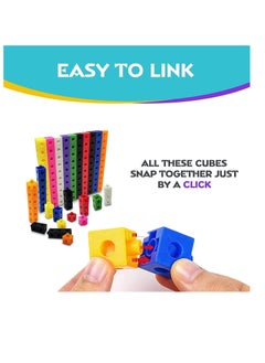 ECVV Math Manipulatives Counting Cubes, Math Linking Cubes Unifix Cubes Number Blocks for Kindergarten Learning Activities for Kids 3-8, 100 Pcs 10 Colors  - Image 5