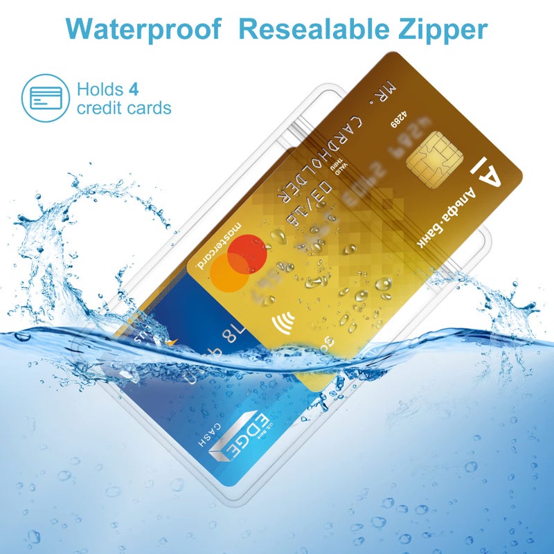 ABEYATH 10 Pack Extra Thick ID Card Name Badge Holder Heavy Duty Waterproof Clear Plastic PVC Vertical Sleeve Pocket Resealable - Image 3