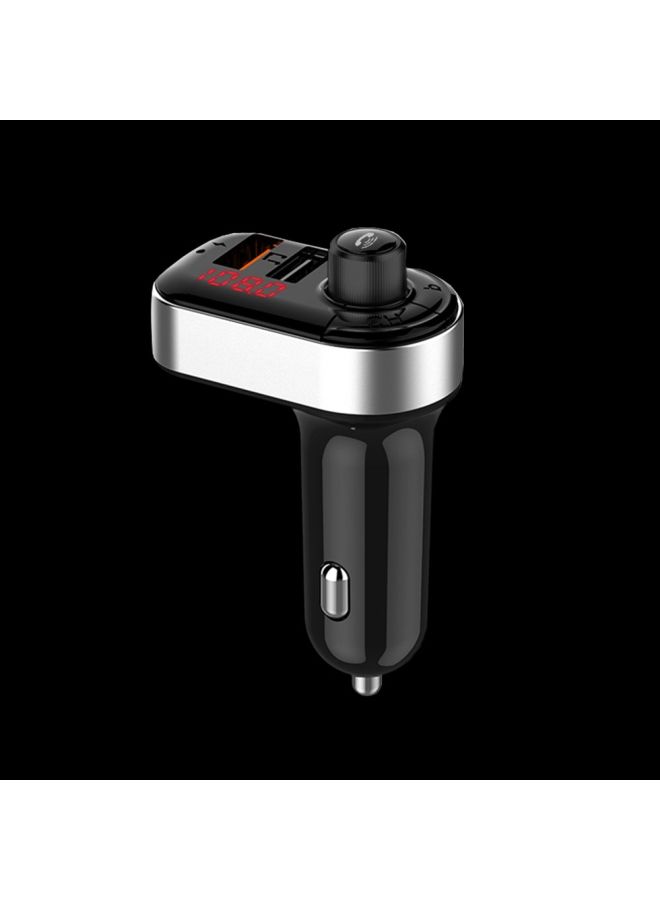 NIBEMINENT Mobile Phone Car Charger With FM And Bluetooth Black/Silver  - Image 1