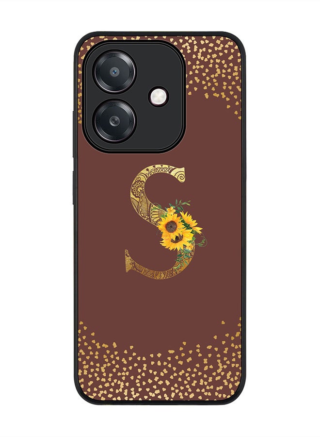 Stylizedd For Oppo A5i Case,Slim fit Camera Protection, Shockproof Thin Phone cover  - Custom Floral Monogram - S  (Brown )