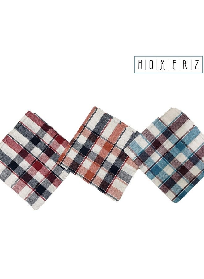 Homerz Check Style Kitchen and Cleaning Multipurpose Cloth | 100% Cotton | 21 x 21 Inch Guaranteed Exact Size (Set of 12) - Image 2