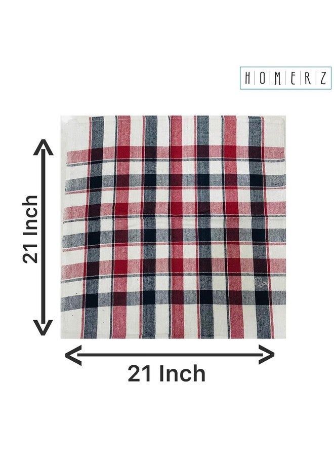 Homerz Check Style Kitchen and Cleaning Multipurpose Cloth | 100% Cotton | 21 x 21 Inch Guaranteed Exact Size (Set of 12) - Image 4