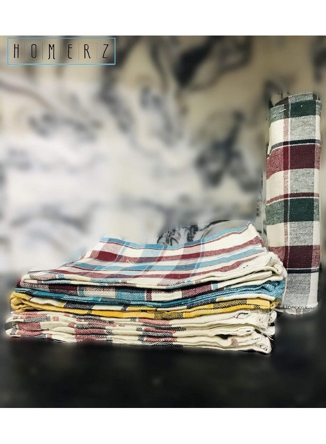 Homerz Check Style Kitchen and Cleaning Multipurpose Cloth | 100% Cotton | 21 x 21 Inch Guaranteed Exact Size (Set of 12) - Image 5