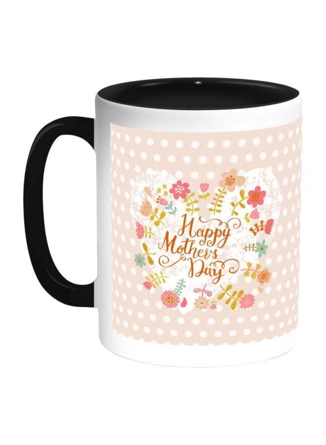 RYN Happy Mother's Day Printed Coffee Mug Black/White/Pink 11ounce