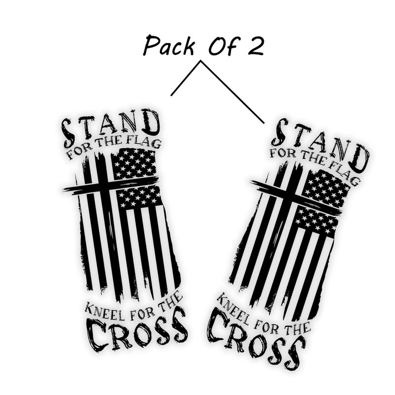 eDesign Stand for The Flag Kneel for The Cross Sticker Decal Vinyl - 5 Inches - Premium Vinyl Sticker for Cars Trucks Laptops and More - Weatherproof and Durable 2-Pack (Black) - Image 2