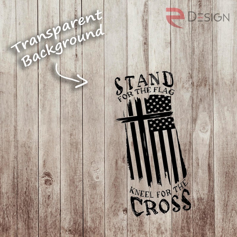 eDesign Stand for The Flag Kneel for The Cross Sticker Decal Vinyl - 5 Inches - Premium Vinyl Sticker for Cars Trucks Laptops and More - Weatherproof and Durable 2-Pack (Black) - Image 3