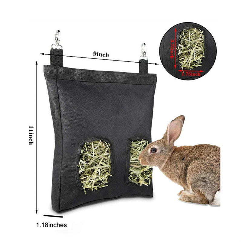 Rabbit Hay Feeder Bags Guinea Pigs Hay Bag Long Wear Feeder Bag Hanging Feeding Device with 2 Holes for Small Animals Feeding Supply - Image 2