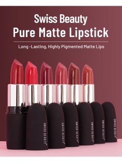 Swiss Beauty Swiss Beauty Pure Matte Lipstick Cafe Mocha 3.8G  - Image 2