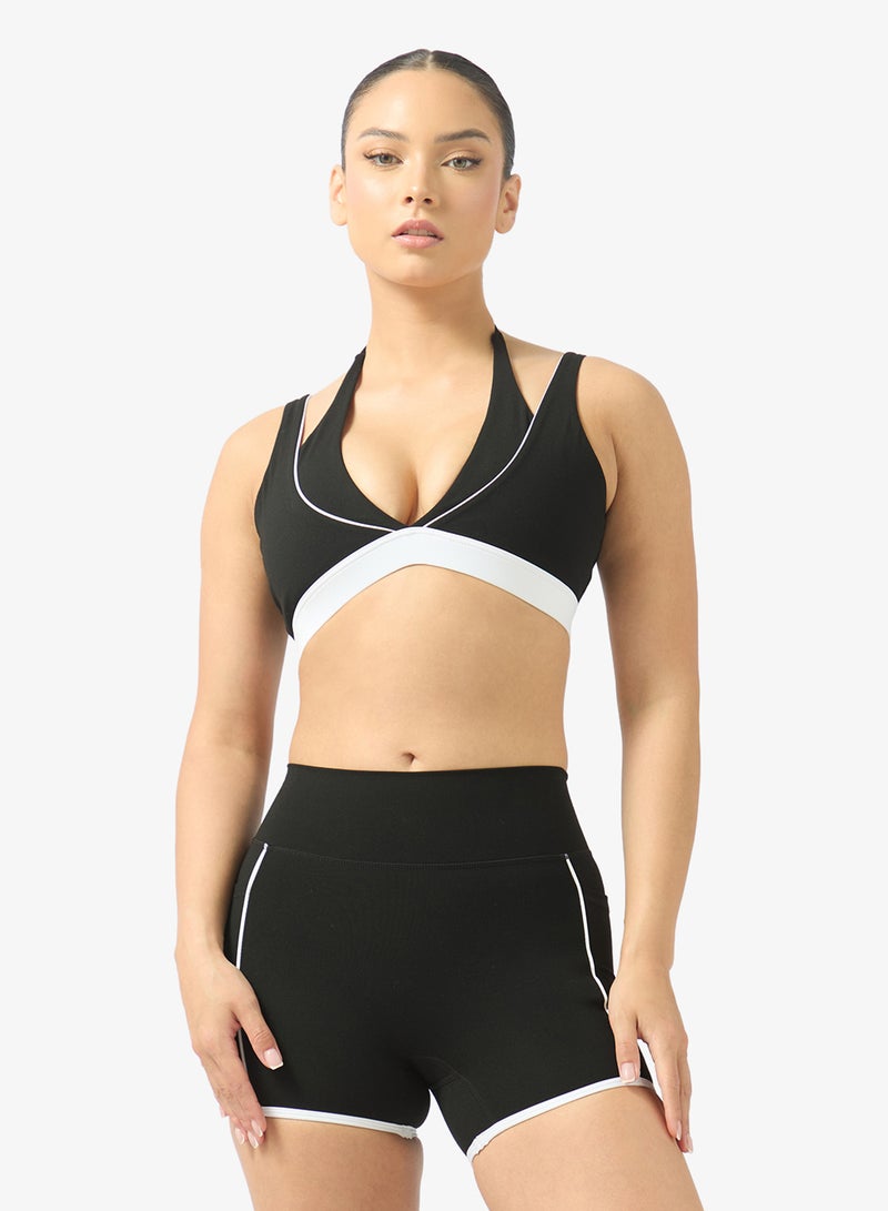 FRWD Contrast Trim Detail Sports Bra & Short Set - Image 3