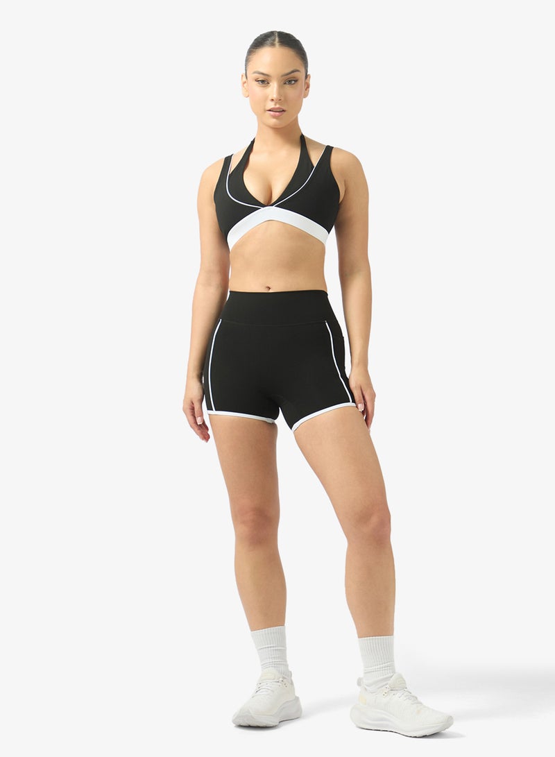 FRWD Contrast Trim Detail Sports Bra & Short Set - Image 1