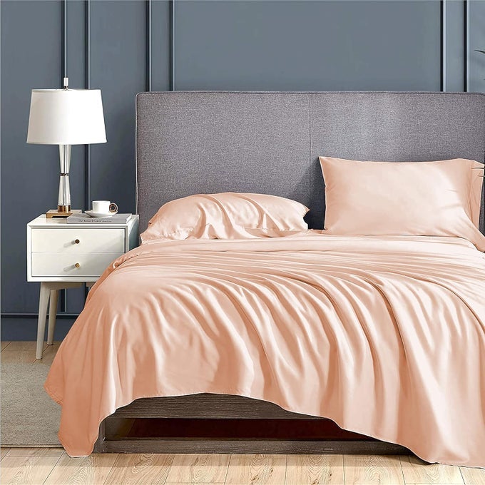 500TC SUPER SOFT ELEGANT COLORS BEDSHEET 100 EGYPTIAN COTTON PEACHBLUSH SUPER KING SIZE 108 X 110 2 PEICE PILLOW COVER SIZE18X28