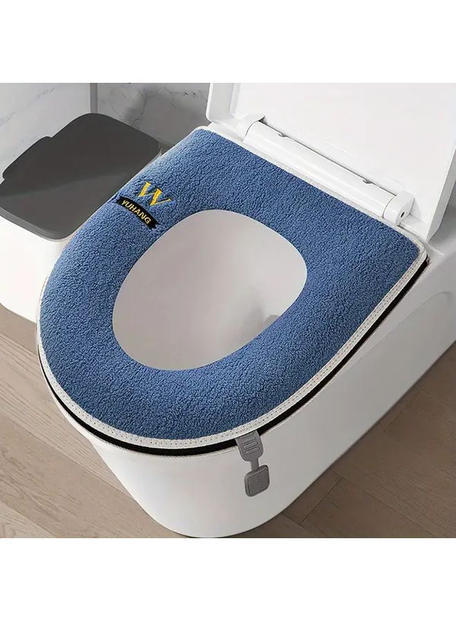 Grey Soft Toilet Seat Cushion Universal Padded Bathroom Cover - Image 1