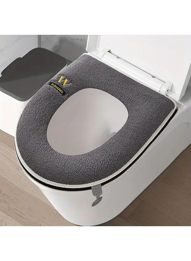 Grey Soft Toilet Seat Cushion Universal Padded Bathroom Cover - Image 3