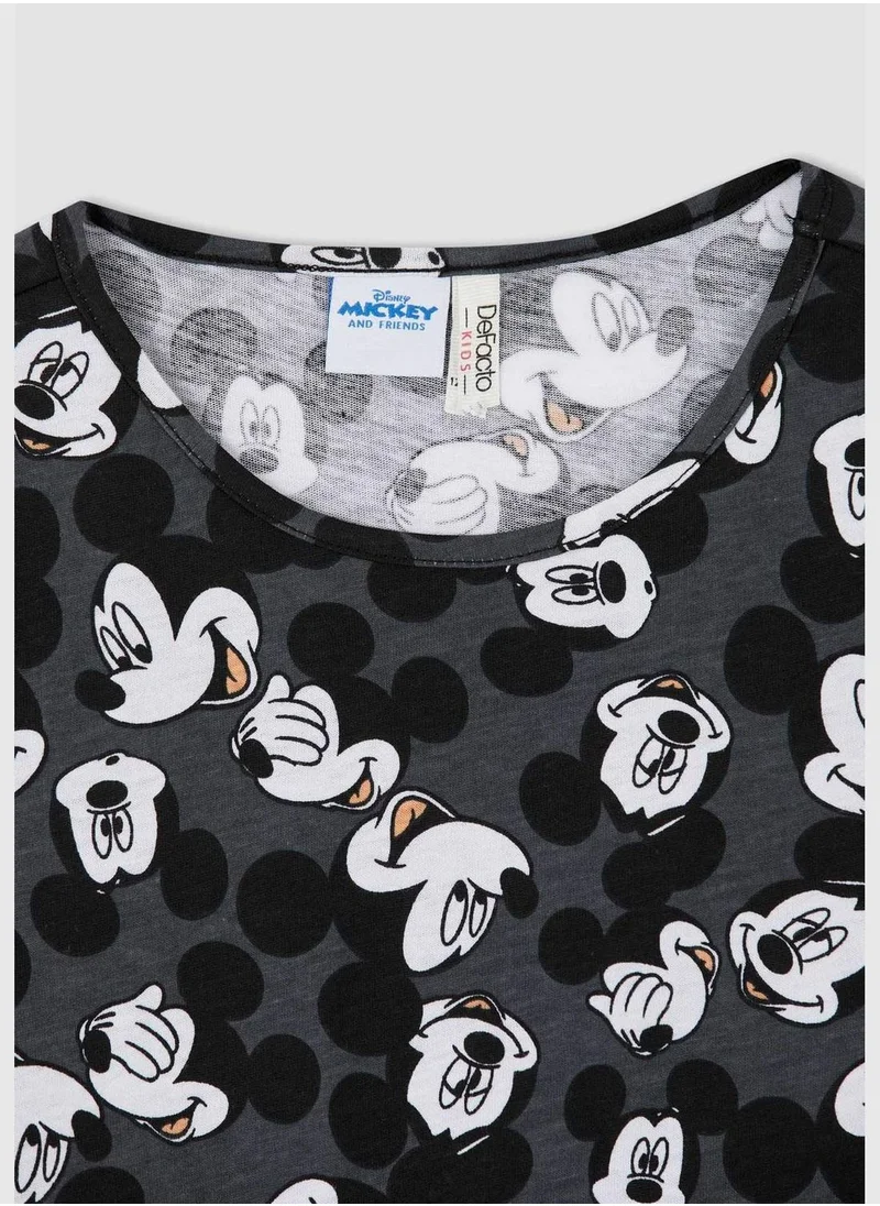 DeFacto Girl Regular Fit Short Sleeve Disney Mickey And Minnie Print Dress