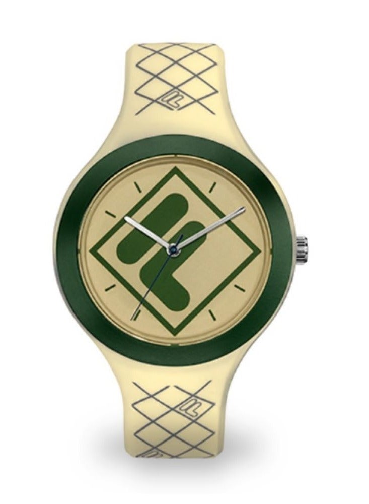 فيلا ساعة فيلا ستايل ماي كورت للجنسين بغطاء حماية، سوار سيليكون أبيض عاجي، 38-342-003، مقاس 42 مم - Image 1