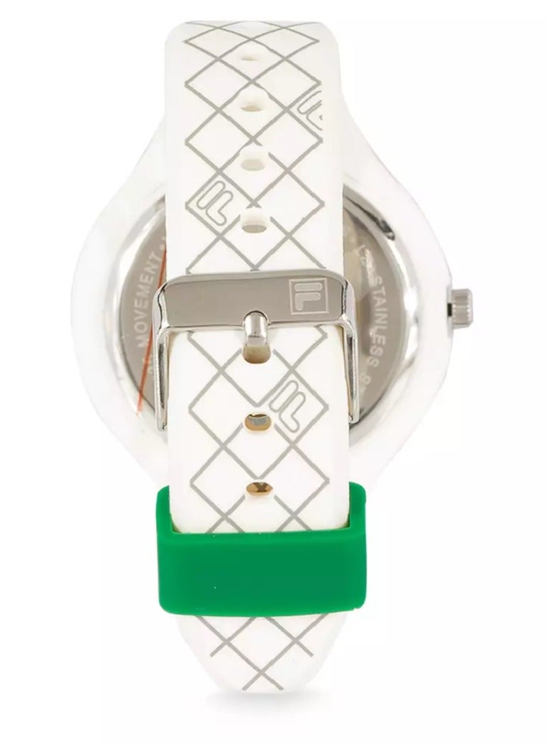 فيلا ساعة فيلا ستايل ماي كورت للجنسين بغطاء حماية، سوار سيليكون أبيض عاجي، 38-342-003، مقاس 42 مم - Image 3