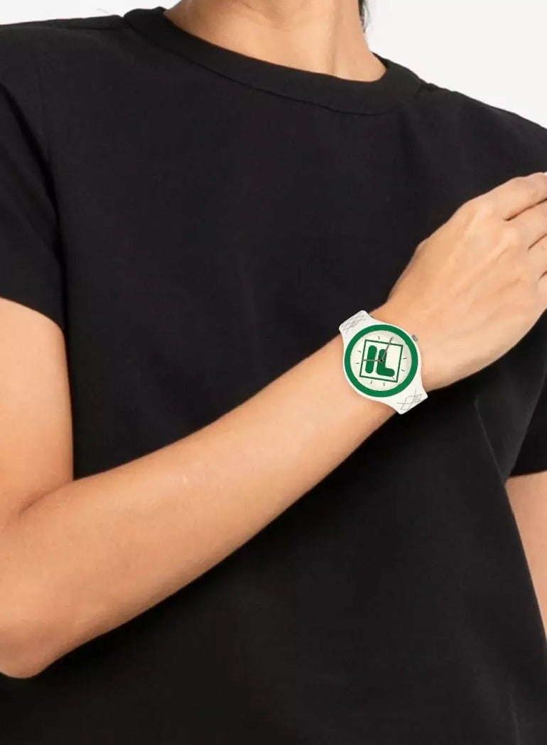 فيلا ساعة فيلا ستايل ماي كورت للجنسين بغطاء حماية، سوار سيليكون أبيض عاجي، 38-342-003، مقاس 42 مم - Image 4