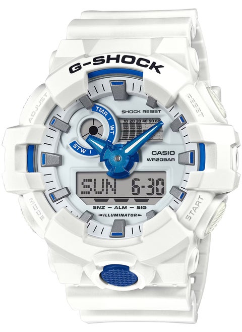 G-shock Analog Digital White Resin Band Wrist Watch For Men's GA-700 HDS-7A