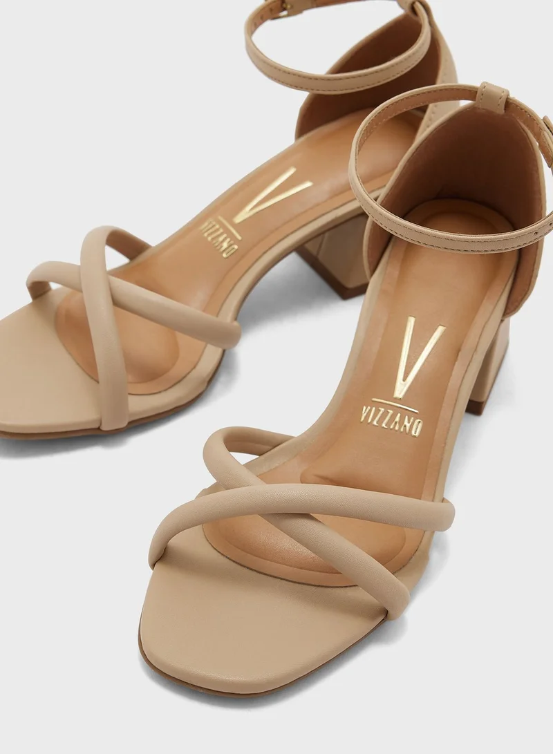 VIZZANO Kyra Ankle Strap Mid Heel Sandals