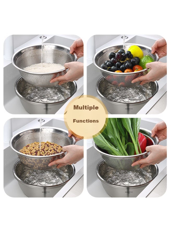 Newair Stainless Steel Bowl And Strainer Set Of 5： Seasoning Bowl, Vegetable Washing Bowl, Dough Mixing Bowl, Colander, Salad Bowl, Rice Sieve, And Flavor Bowl Set - Image 5